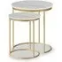 Marmora Round Nest of 2 Tables - White, Marble