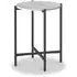 Marmora Round Side Table - White, Marble