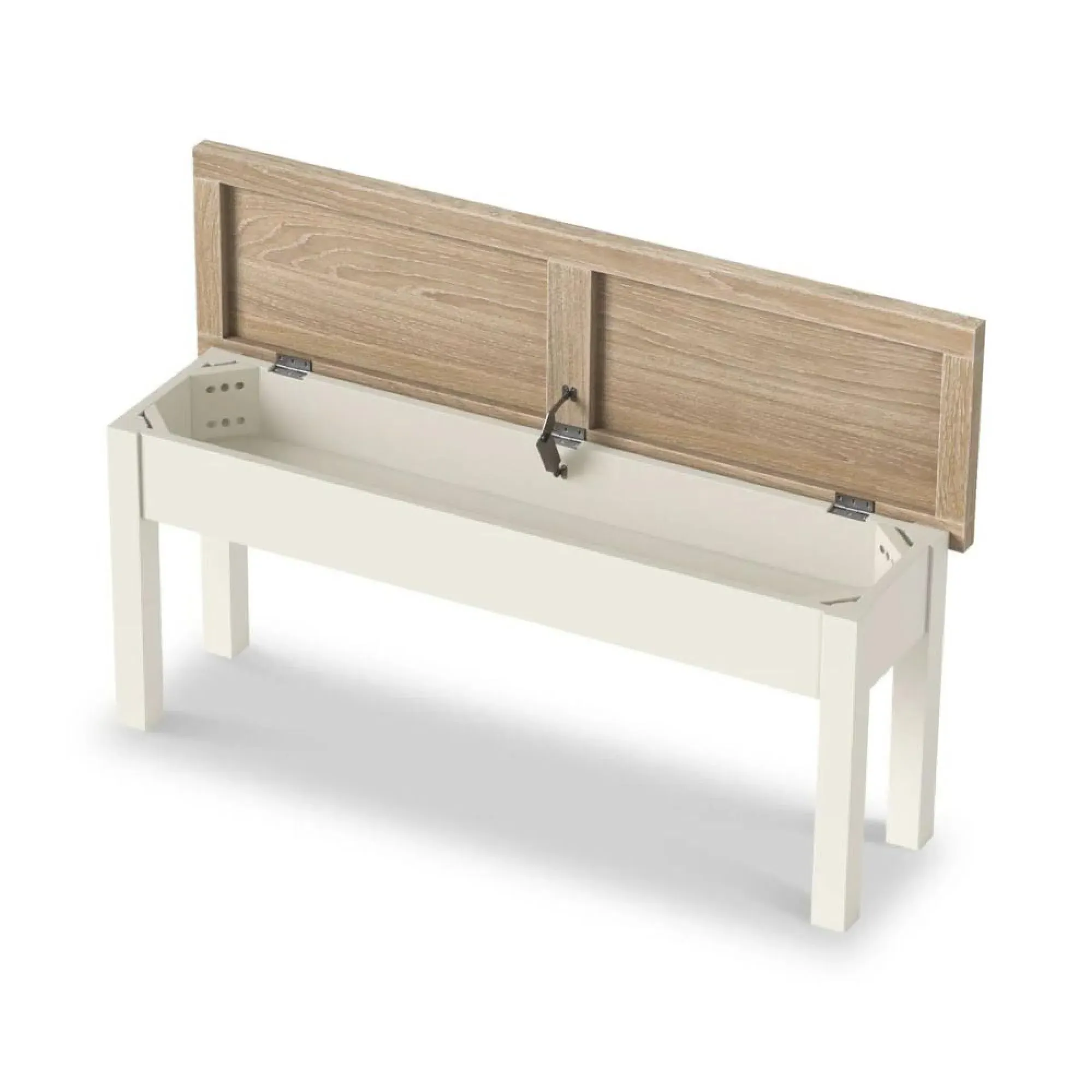 Painted Dining Bench with Storage - Coconut White