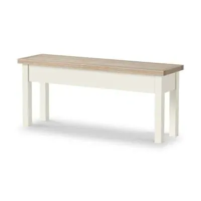 Painted Dining Bench with Storage - Coconut White