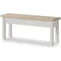 Painted Dining Bench with Storage - Light Grey