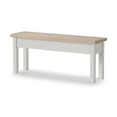 Painted Dining Bench with Storage - Light Grey