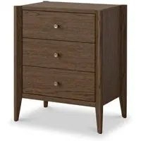 Paris 3 Drawer Bedside Cabinet - Dark Brown, Oak
