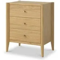 Paris 3 Drawer Bedside Cabinet - Natural, Oak