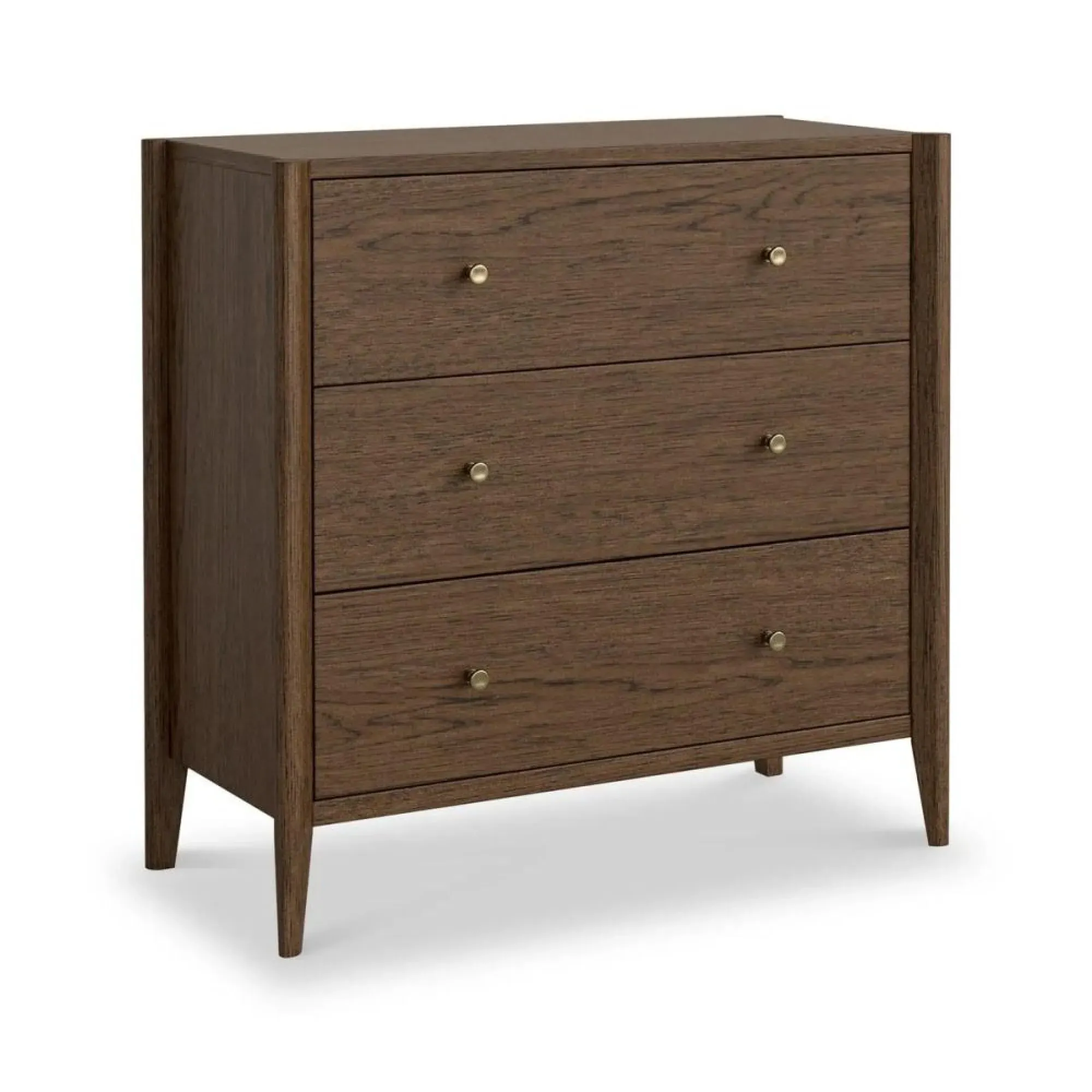 Paris 3 Drawer Chest - Dark Brown, Oak