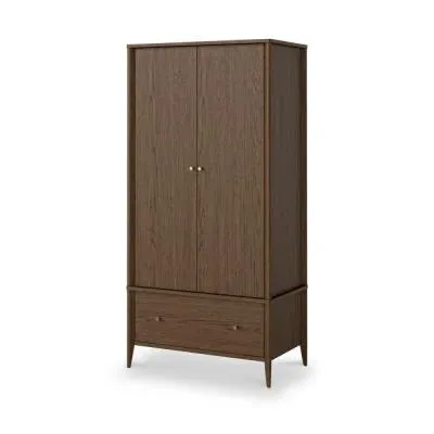 Paris Dark Oak 2 Door Wardrobe - Dark Brown image