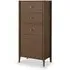 Paris Dark Oak 5 Drawer Tallboy Chest - Dark Brown