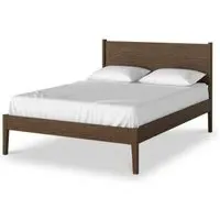 Paris Double Panelled Bed - Dark Brown, Oak