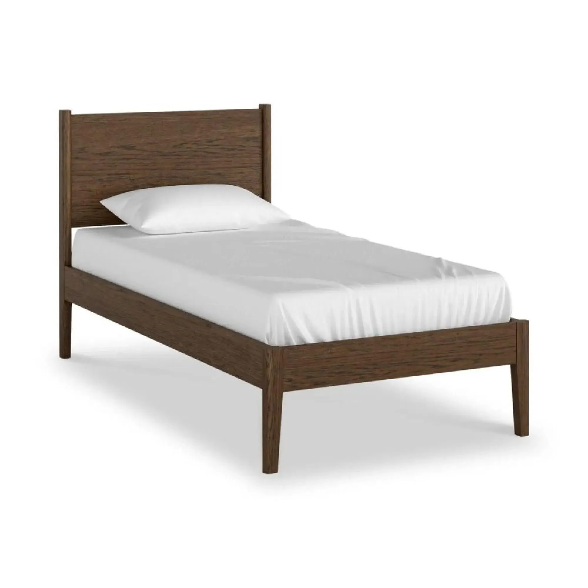 Paris Single Panelled Bed - Dark Brown, Oak