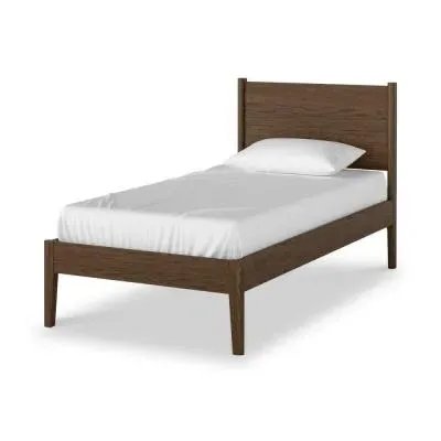 Paris Single Panelled Bed - Dark Brown, Oak image