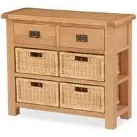 Salisbury 100cm Small Sideboard with Baskets - Oak