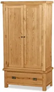 Salisbury 2 Door 1 Drawer Double Wardrobe - Oak image