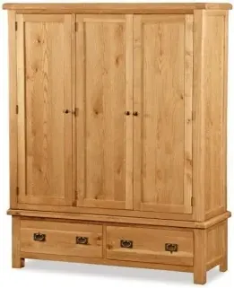 Salisbury 3 Door 2 Drawer Wardrobe - Oak image