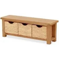 Salisbury Bench with Baskets - Oak