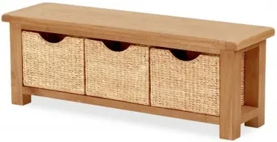 Salisbury Bench with Baskets - Oak