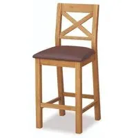 Salisbury Cross Back Bar Stool - Oak