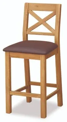 Salisbury Cross Back Bar Stool - Oak image