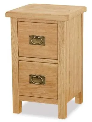 Salisbury Lite 2 Drawer Bedside Cabinet - Oak image