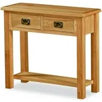 Salisbury Lite Oak 2 Drawer Console Table - Oak