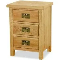 Salisbury Lite Oak 3 Drawer Bedside Cabinet - Oak