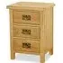 Salisbury Lite Oak 3 Drawer Bedside Cabinet - Oak