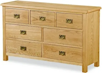 Salisbury Lite Oak 3+4 Drawer Wide Chest - Oak image