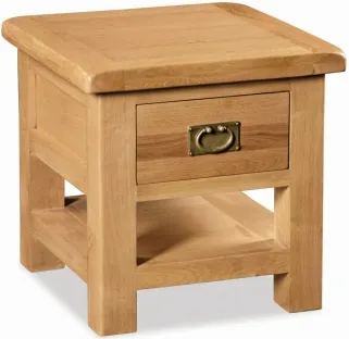 Salisbury Oak 1 Drawer Lamp Table with Shelf - Oak