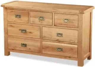 Salisbury Oak 3+4 Drawer Wide Chest - Oak