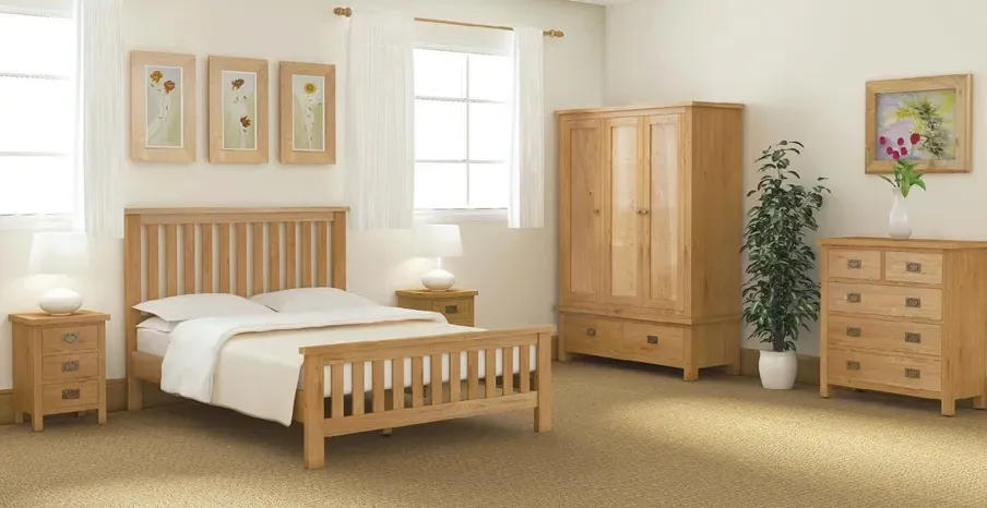 Salisbury Slatted Bed Frame - Oak