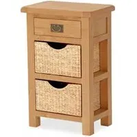 Salisbury Telephone Table with Baskets - Oak