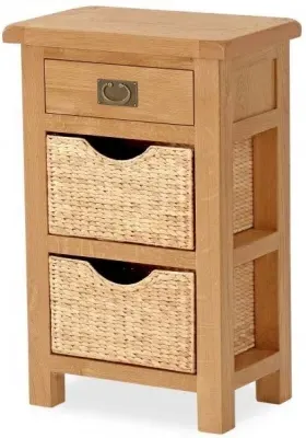 Salisbury Telephone Table with Baskets - Oak image