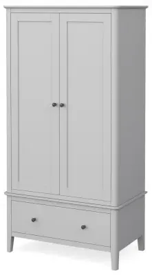 Stowe 2 Door Double Wardrobe with Drawer - Grey image