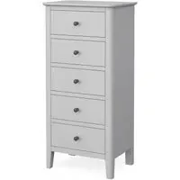 Stowe 5 Drawer Narrow Chest - Grey