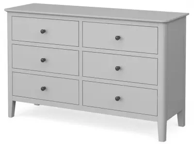 Stowe Grey 6 Drawer Wide Chest - Grey