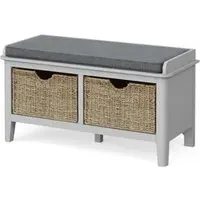 Stowe Storage Bench with Baskets - Grey
