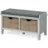 Stowe Storage Bench with Baskets - Grey