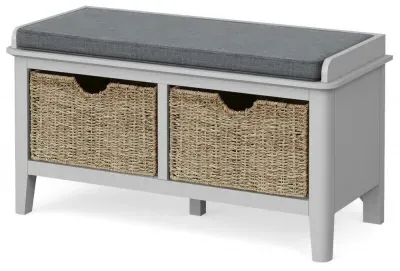 Stowe Storage Bench with Baskets - Grey