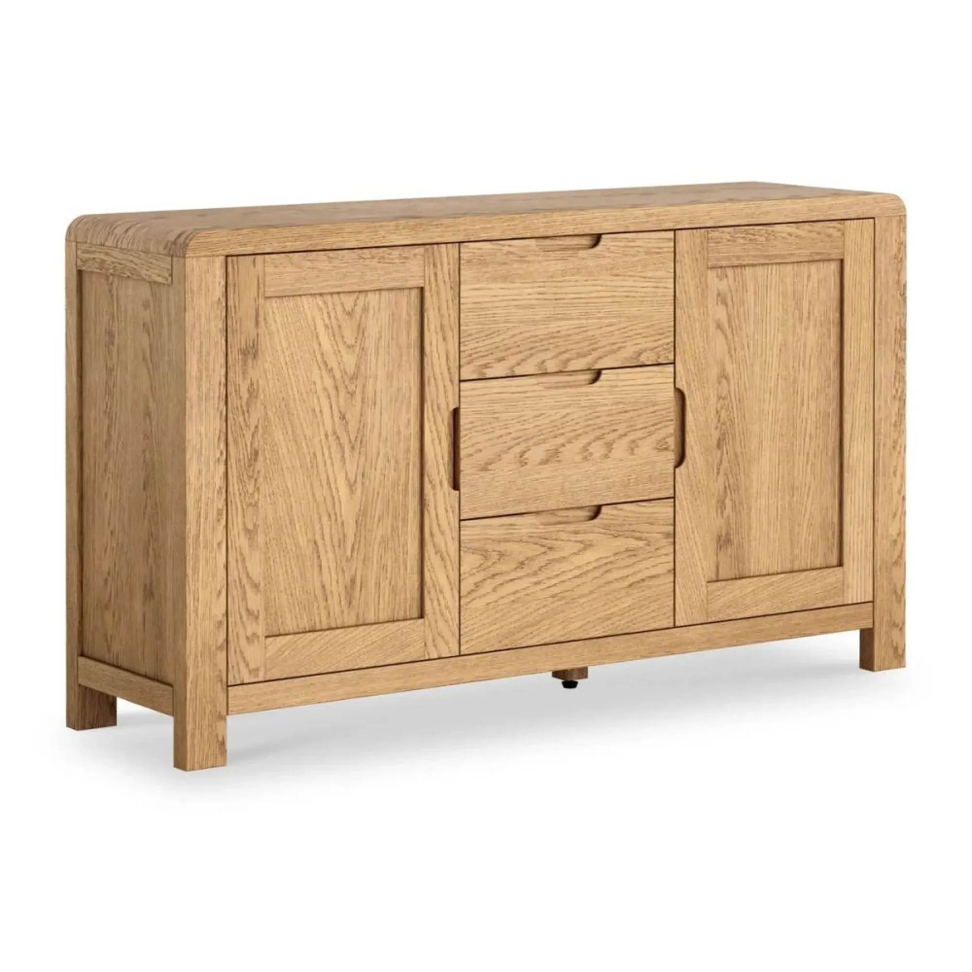 Thurlestone Curved 2 Door Sideboard - Natural Grain, Oak