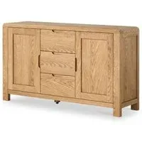 Thurlestone Curved 2 Door Sideboard - Natural Grain, Oak
