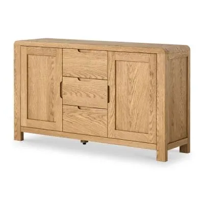 Thurlestone Curved 2 Door Sideboard - Natural Grain, Oak image