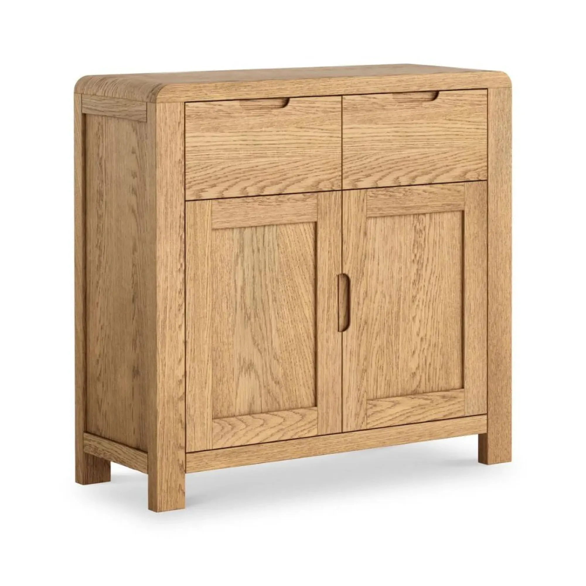 Thurlestone Curved 2 Door Small Sideboard - Natural Grain, Oak
