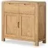Thurlestone Curved 2 Door Small Sideboard - Natural Grain, Oak