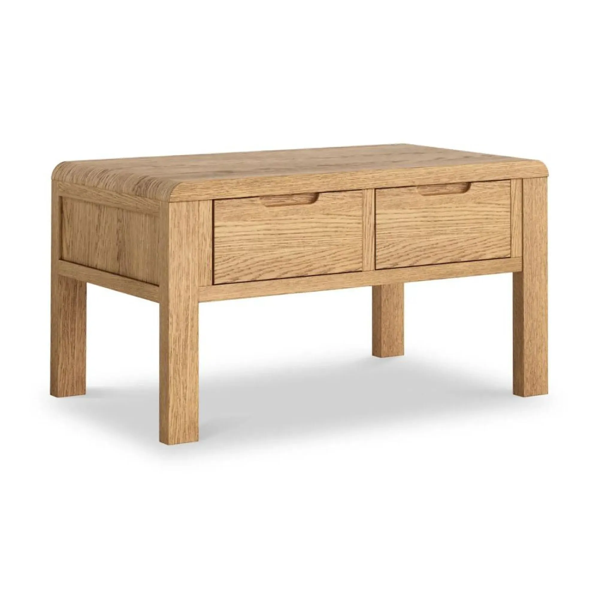 Thurlestone Curved 2 Drawer Coffee Table - Natural, Oak