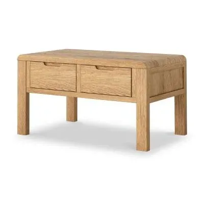 Thurlestone Curved 2 Drawer Coffee Table - Natural, Oak