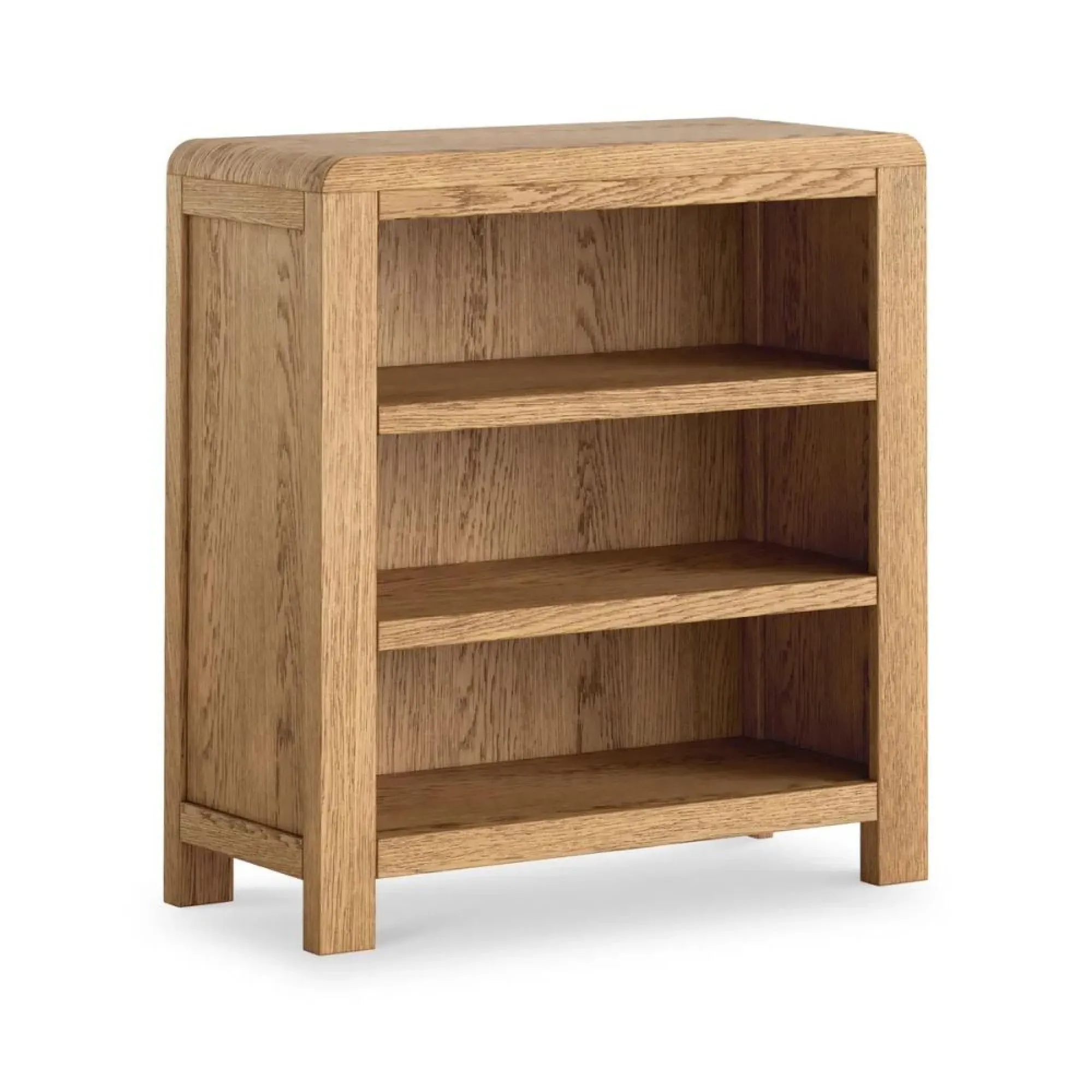 Thurlestone Curved Low Bookcase - Natural Grain, Oak