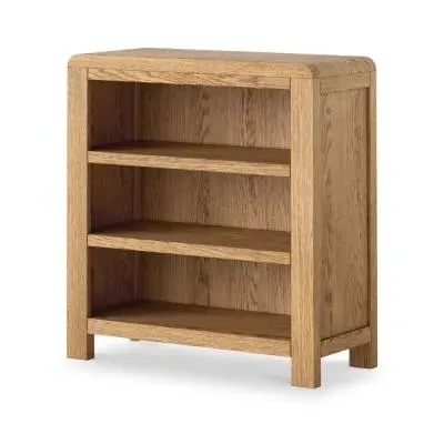 Thurlestone Curved Low Bookcase - Natural Grain, Oak image