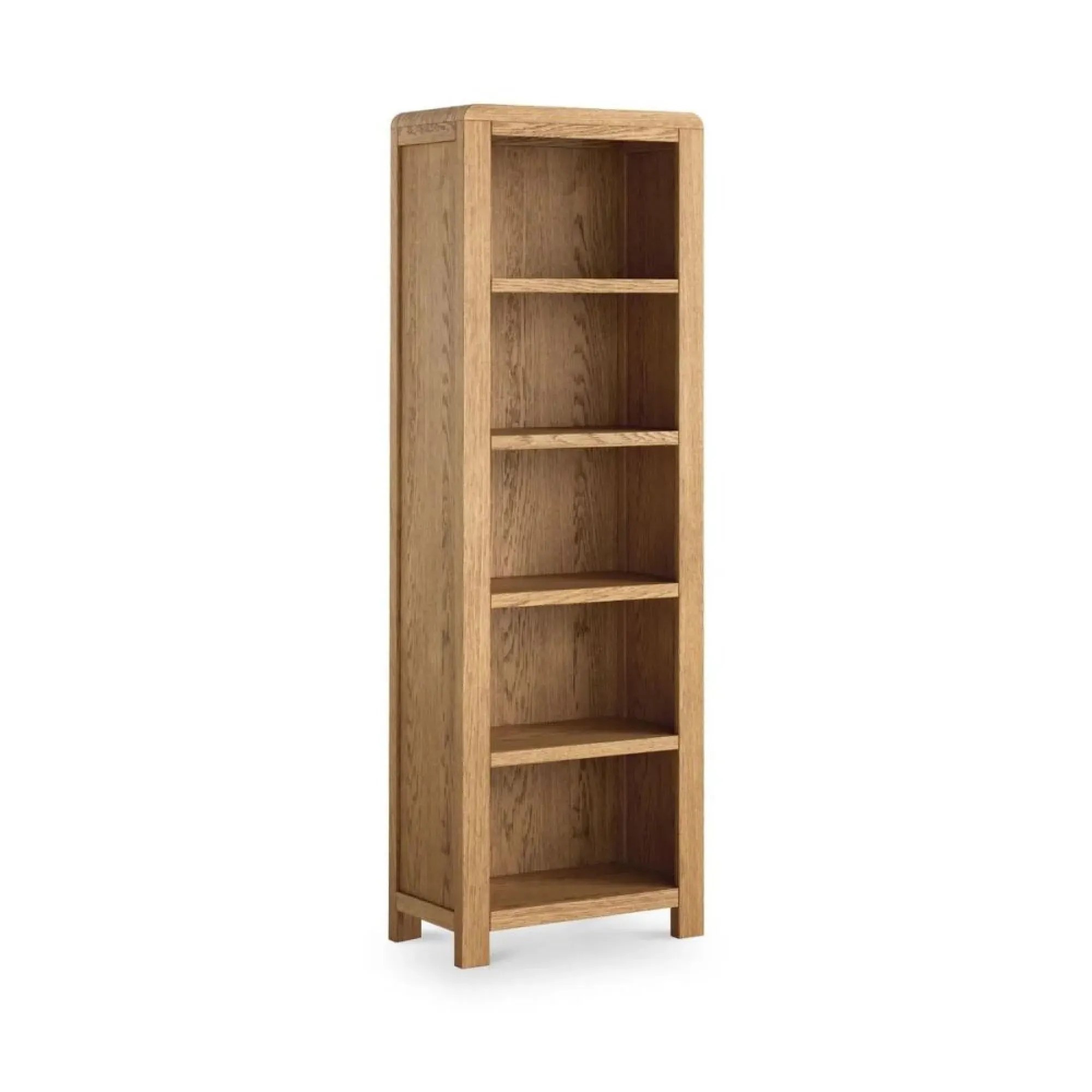 Thurlestone Curved Tall Bookcase - Natural Grain, Oak