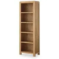 Thurlestone Curved Tall Bookcase - Natural Grain, Oak