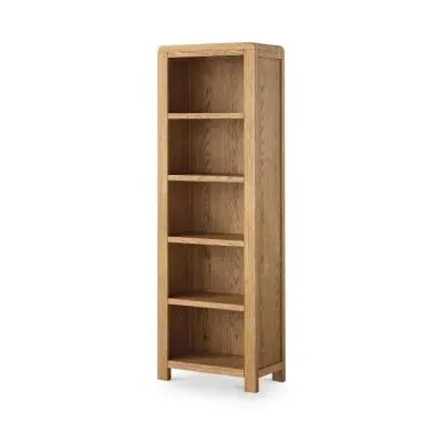 Thurlestone Curved Tall Bookcase - Natural Grain, Oak image