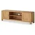 Thurlestone Curved TV Unit with Storage - Natural Grain, Oak